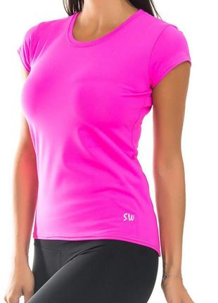 Жіноча спортивна футболка біфлекс рожева розмір 52