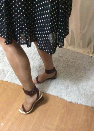 Босоніжки жіночі р.37 танкетка 6см 24см застібки пряжки3 фото