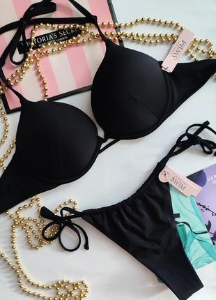 Купальник с двойным пуш ап victoria's secret bombshell xs s m l 75a 75b 75c 34a 34b 34c черный базовый