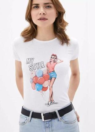 Трендова біла футболка my style