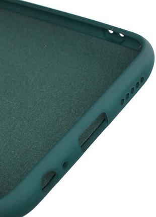 Силиконовый чехол для xiaomi redmi note 9 тёмно зелёный soft silicone case full (бампер) 3