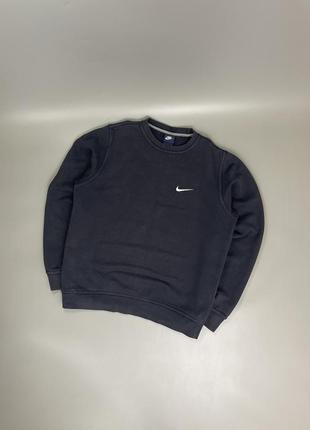 Темно синій світшот nike з лого, свуш, swoosh, логотип, базовий, однотонний, оригінал, кофта, толстовка, худі