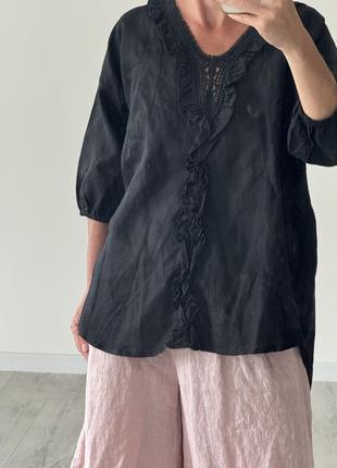 Блуза рубашка сорочка zara льон
