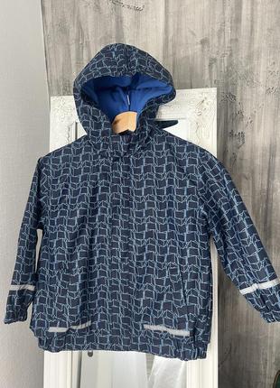 Ветровка на флисе для мальчика дождевик на флисе теплый дождевик 3-5р