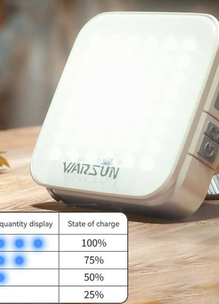 Ліхтар для кемпінга warsun cp 36,з сонячною зарядкою