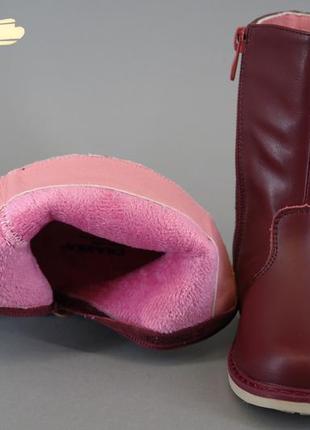 26р skazka сказка демисезонные ботинки чобітки сапоги девочке красные с утеплением вышивка5 фото