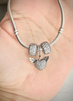 Шарм бусина «три ряда паве»