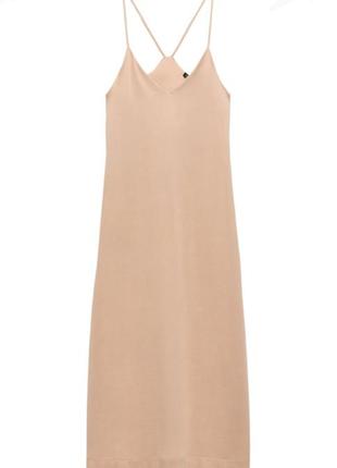 Платье миди комбинация кэжуал zara