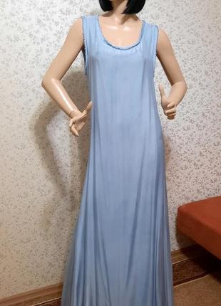 Сукня fashion gaia di ye jian min італія шовк віскоза довга на р. s m l  44 46 48