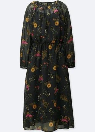 Сукня шифонова uniqlo в квітковий принт