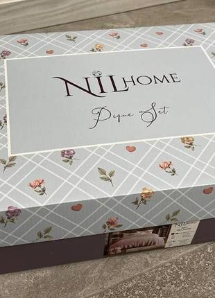 Постельное белье ранфорс с вафельной покрывалом nil home, вафельное покрывало