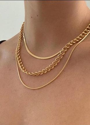 Ланцюжок цепочка, чокер. багатошарові. трендова біжутерія