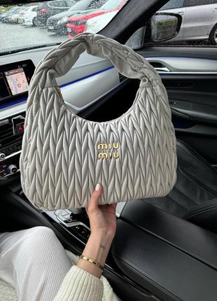 Сумка жіноча в стилі miu miu big grey1 фото