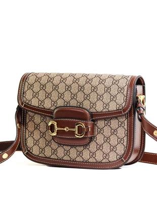 Жіноча сумка з шкіри Маленькая сумочка gucci earlier shoulder bag гуччі коричнева молодіжна, брендова сумка через плече