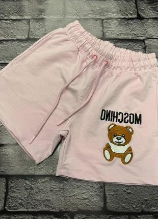 🔥 жіночі шорти moschino рожеві