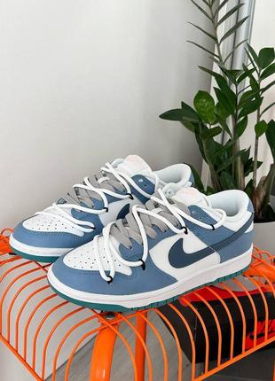 Женские кроссовки nike sb dunk low blue white найк данк