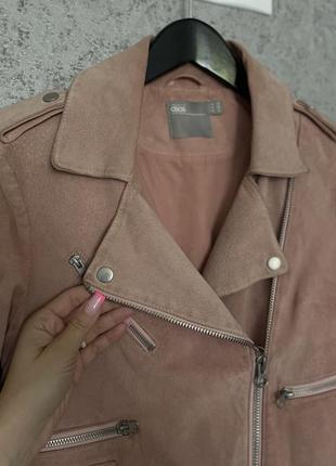 Косуха кожанка шкіряна куртка пудрова рожева6 фото