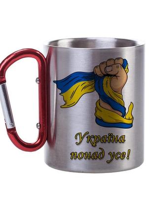 Кружка металлическая украина понад усе с карабином (cup_iron_08)