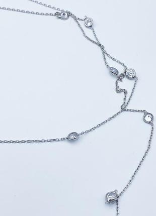 Колье серебряное с кубическим цирконием 110 см 5,12 г