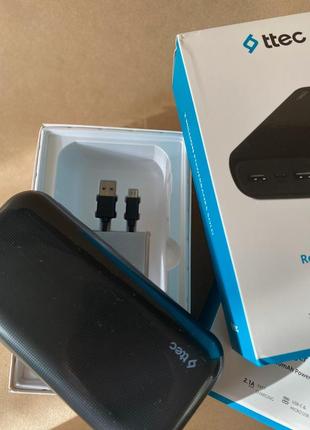 Зовнішній акумулятор power bank ttec 30000 mah / портативний зарядний пристрій / повербанк чорний 30000 mah3 фото
