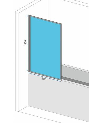 Шторка стеклянная для ванны универсальная 140x80см rea elegant стекло прозрачное 5мм профиль золотой rea-w66016 фото