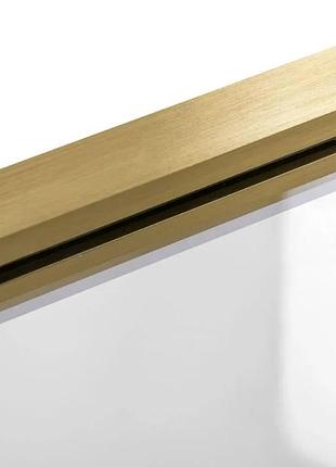 Шторка стеклянная для ванны универсальная 140x80см rea elegant стекло прозрачное 5мм профиль золотой rea-w66015 фото