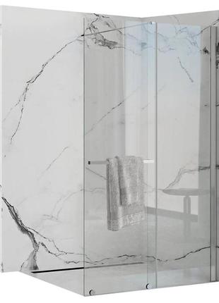 Перегородка стеклянная для душа rea cortis 100x199.5см с держателем стекло прозрачное 6мм rea-k7210