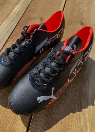 Бутси Play puma ultra  / пума ультра/ футбольне взуття / кросівки для футболу футбольні бутси пума чорні7 фото