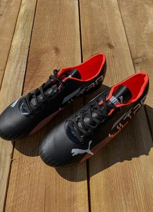 Бутси Play puma ultra  / пума ультра/ футбольне взуття / кросівки для футболу футбольні бутси пума чорні8 фото