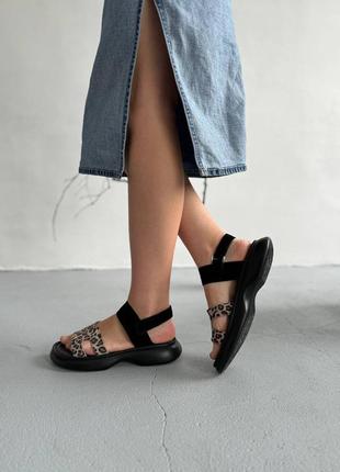 Жіночі замшеві сандалі лео босоніжки трендові4 фото