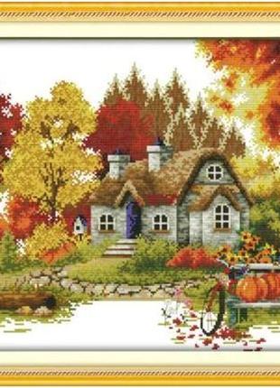 Набір для вишивання за нанесеною на канву схемою "autumn". aida 14ct printed 56*38 см