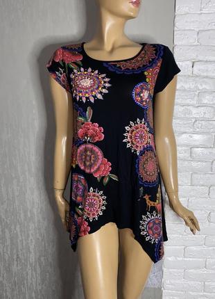 Оригінальна блуза блузка туніка у цікавий принт
