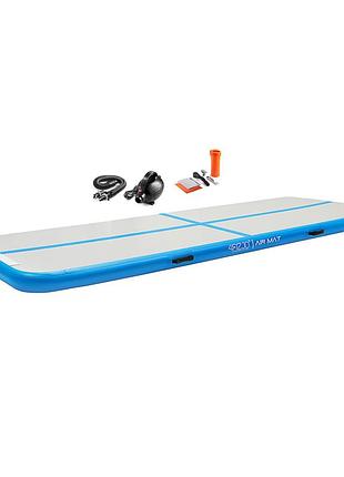Мат надувной гимнастический 4fizjo air track mat 300 x 100 x 15 cм white/blue (p-5907739311771)
