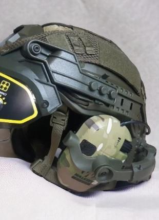 Тактичні навушники для шолома walker's razor multicam + кріплення під каску чебурашки. навушники разор мультикам