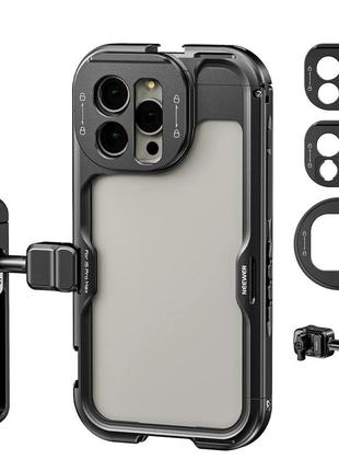 Клітка рамка корпус другого покоління для смартфона neewer pa044 для iphone 15 pro max комплект з 2 швидкоз'ємними ручками pa045b