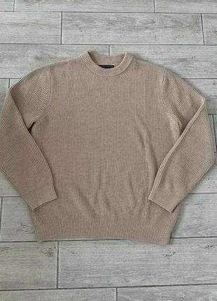 Чоловічий светр кофта бавовна коричневий бежевий paul james l/xl 50/52