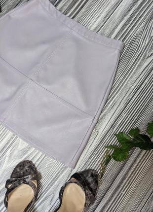 Лавандовая юбка из эко кожи на вискозе new look #35156 фото
