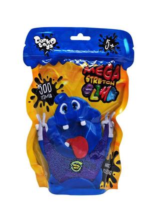 Лизун-антистресс "mega stretch slime" slm-12-01u 500 гр (фиолетовый)