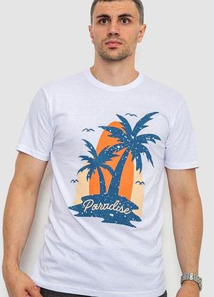 Футболка чоловіча з принтом, колір білий, 219r016