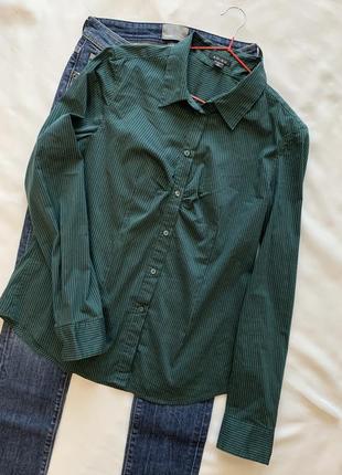 Сорочка стрейчева приталена у смужку amisu розмір l/xl