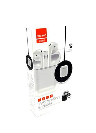 Hands free гарнітура / навушники sunpin bluetooth airpods 2 з бездротовим кейсом