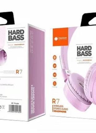 Навушники бездротові/навушники bluetooth бездротові deepbass r7 рожеві