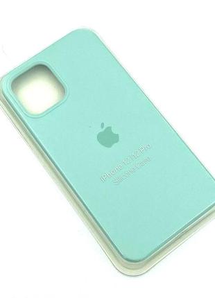 Силіконовий чохол із закритим низом iphone 12 / 12 pro silicon case #73 marine green2 фото