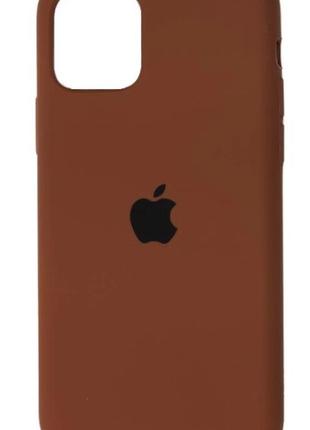 Силіконовий чохол з закритим низом iphone 12 / 12 pro silicon case #74 dark brown