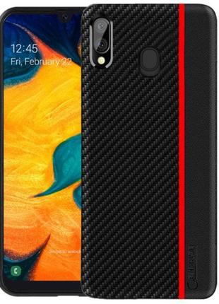 Чехол накладка primo cenmaso для samsung galaxy m20 2019 ( sm-m205 ) - black&red