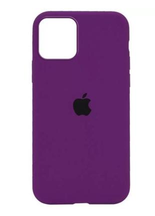 Силиконовый чехол с микрофиброй и закрытым низом для apple iphone 12 mini silicon case цвет #45 grape