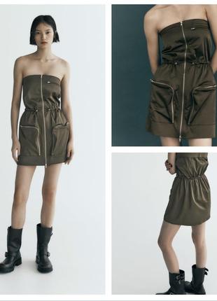 Коротка сукня zara без бретель!