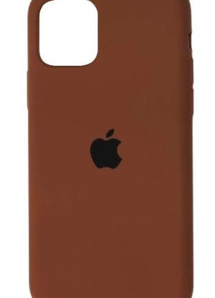 Силіконовий чохол з закритим низом iphone 12 pro max silicon case #74 dark brown