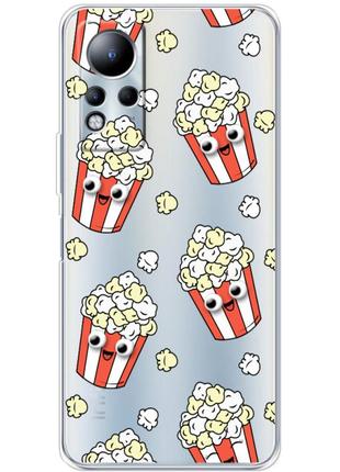 Чохол силіконовий з картинкою на infinix note 12 (попкорн з 3d очима)