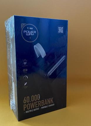 Повербанк power way tx60 60000 mah з ліхтарем black